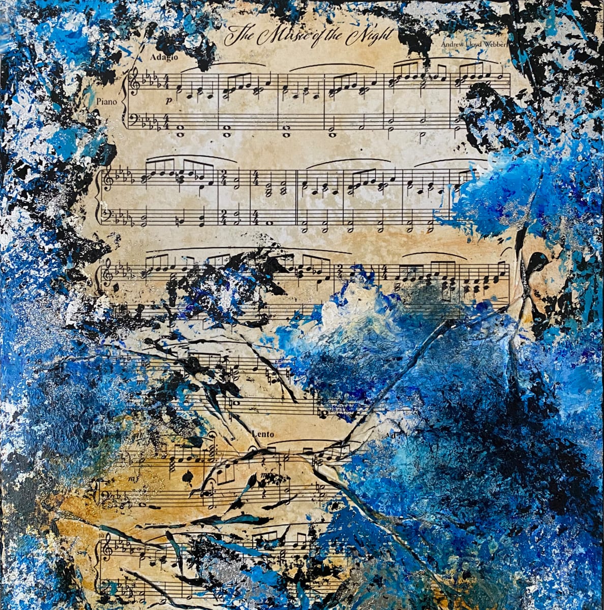 Music of the Night by Julie Anna Lewis  Image: Music of the Night 12"x12"