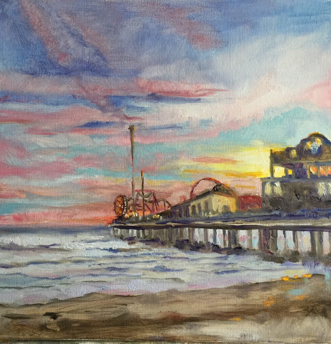 Remembering a wonderful Day by susan tyler  Image: image of sunset and the iconic Galveston pier. 