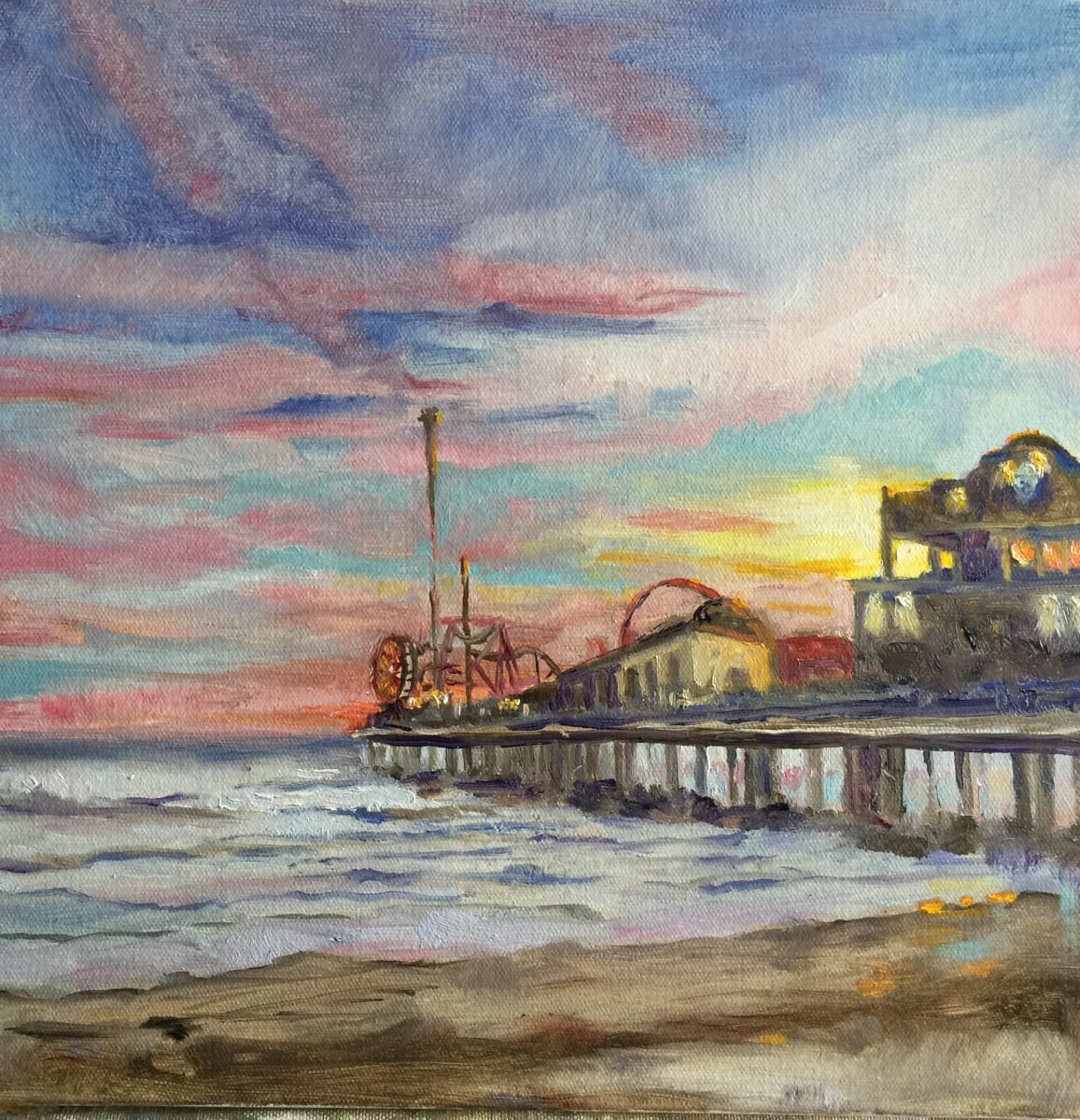 Remembering a wonderful Day by susan tyler  Image: image of sunset and the iconic Galveston pier. 