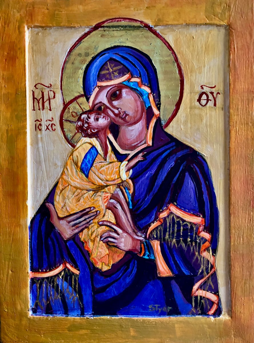 Our Lady by susan tyler  Image: This icon is painted in the style of Russian/Greek orthodox Masters