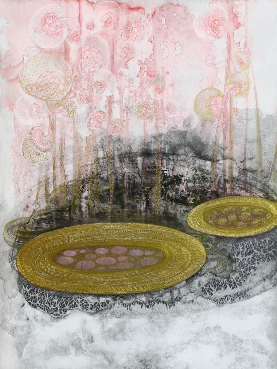 Two Plates:  "More of gravy than the grave, " E.S. by A. D. Herzel  Image: Mixed Media Award winner at the New River Biennial, Moss Arts Center, VA, 2019
Juried into the 10th Annual drawing Discourse Exhibit, Asheville, NC. Juror Claire Gillman, Chief Curator of the Drawing Center, NY.