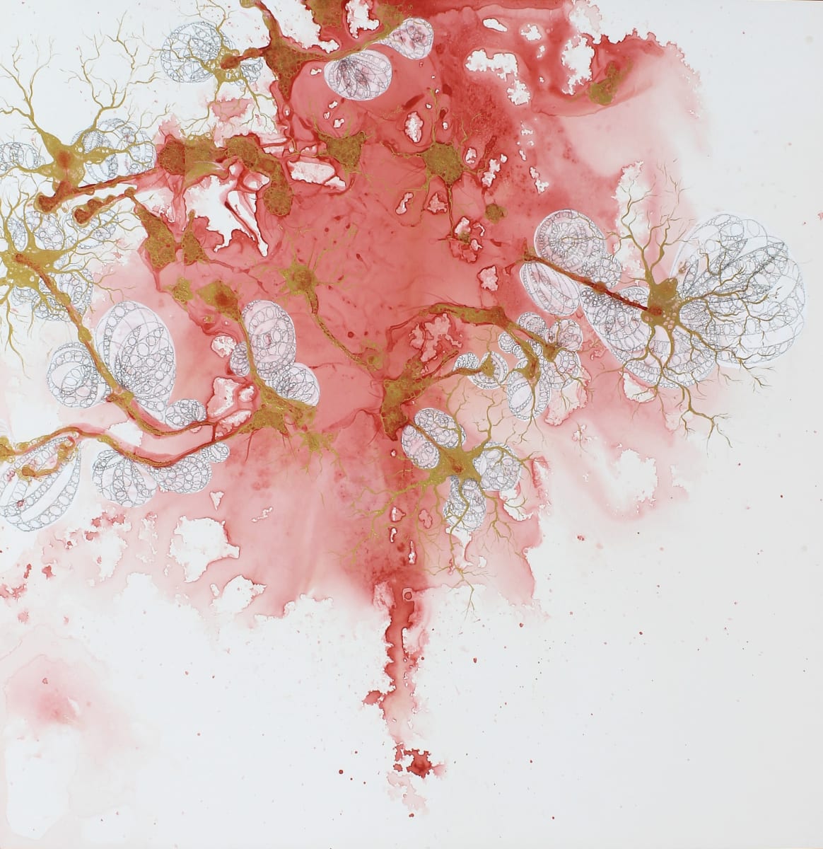 (Alternate Piece): Trauma Flower by A. D. Herzel  Image: Created and Exhibited in the Artist Research Partnership with the Corilian School of Medicine.  I was paired with a neuroscience researcher studying brain trauma. 