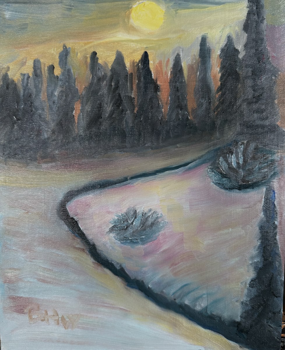 Dusk by Brian Hugh Wagner  Image: The sun sets on a cold Rocky Mountain winter day. The light is low and warm and the air is cold and dry. 