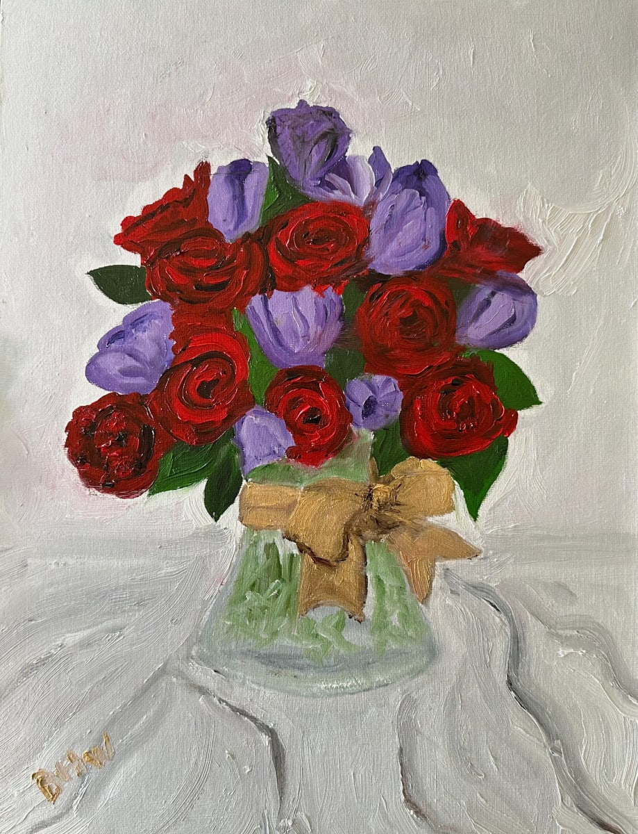 Lavender Red on White by Brian Hugh Wagner  Image: A little color in the white snow banks of winter.