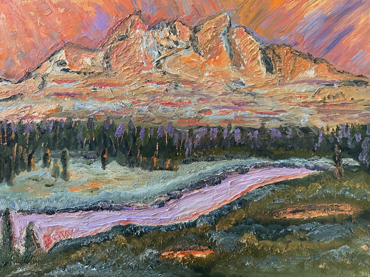 Tetons' Glow by Brian Hugh Wagner  Image: As the Tetons glow, standing proud, we move into winter and its low light sunsets. 