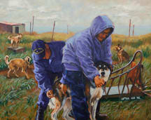 Vaccinating The Musher's Dogs  Image: Frank Gaffney's  donation to the Coast Guard 2010 Collection.