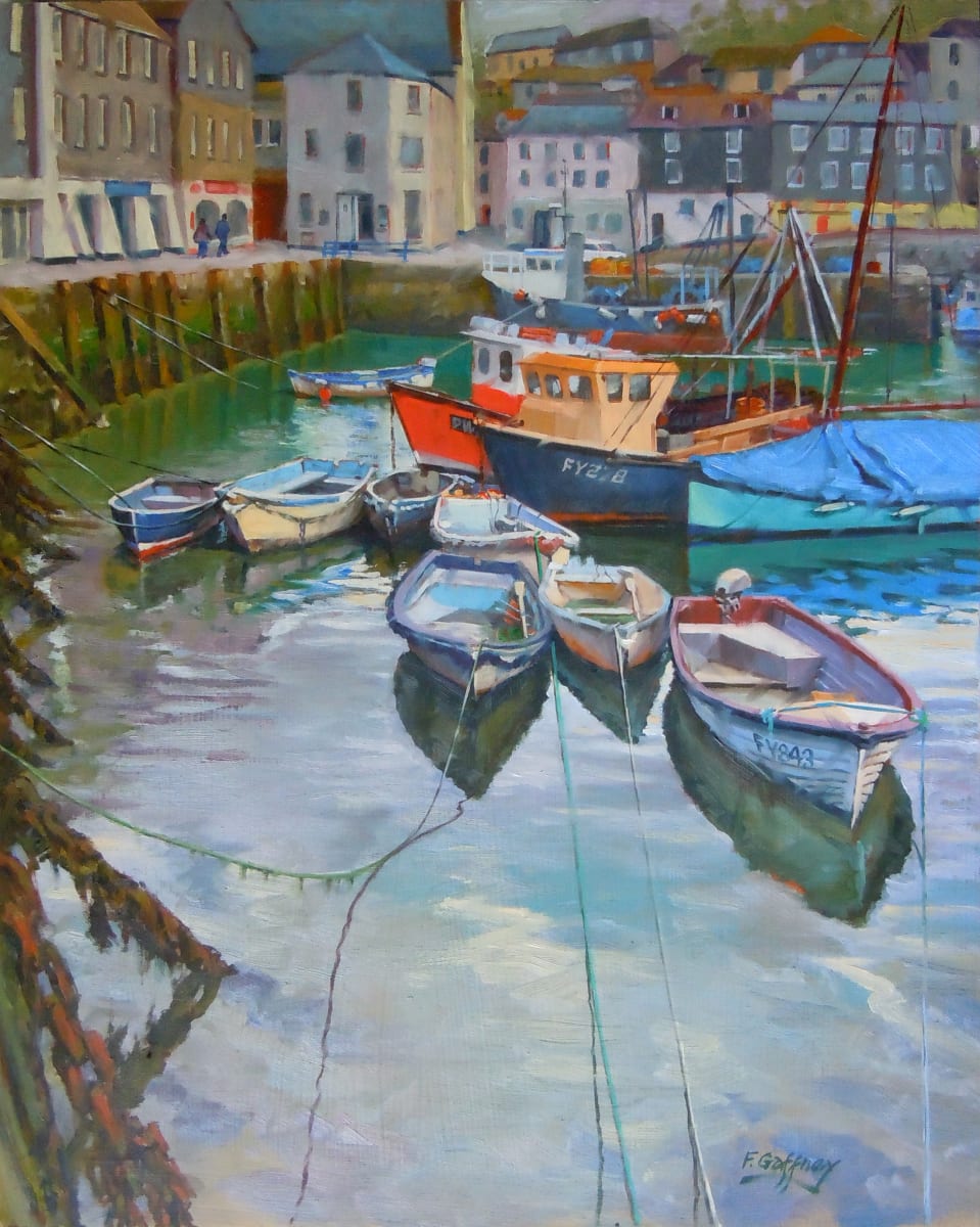 Dinghy Row, Mevagissey, England  Image: This is in the harbor of Mevagissey, England from my trip to there in 2012.  
