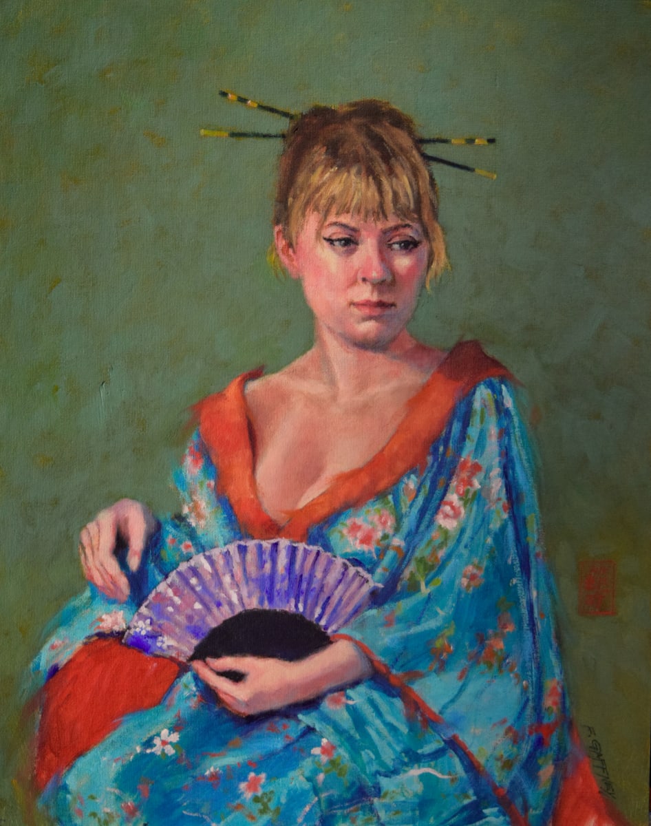 Ester's Blue Robe. by Frank E. Gaffney  Image: Painted from a model.