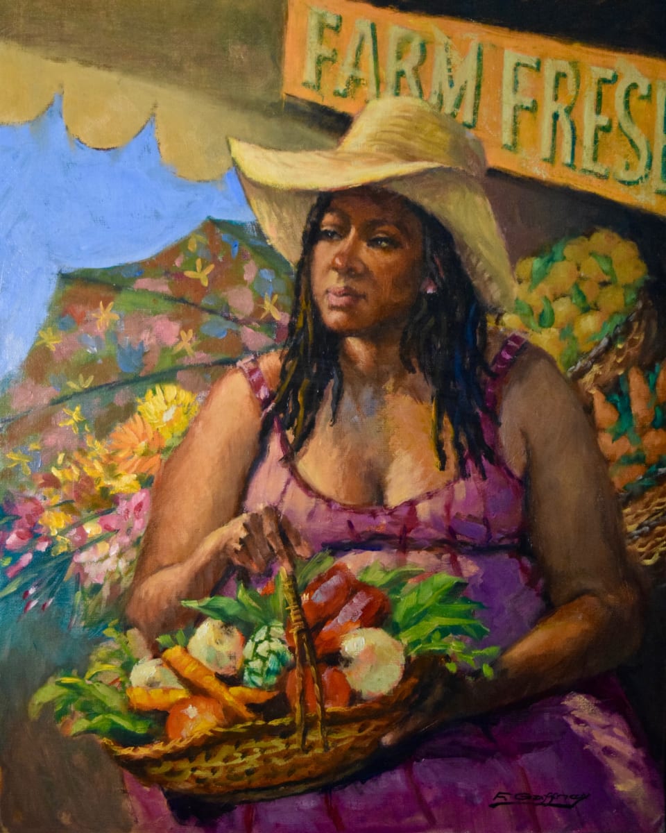 Farm Fresh  Image: Painting from my weekly session with a model. We had three settings with her.