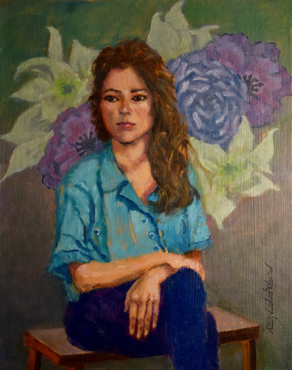 Flower Girl by Frank E. Gaffney  Image: Painted from the model Stephanie.