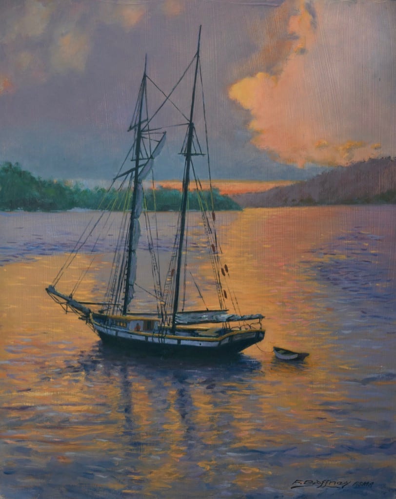 Island Layover  Image: This schooner became a privateer in the War of 1812 and is hiding out in some Caribbean Islands until it’s next attack. American privateers played a major role, as armed merchant ships sailing from American ports attacked, seized, or destroyed a great many British merchant ships.