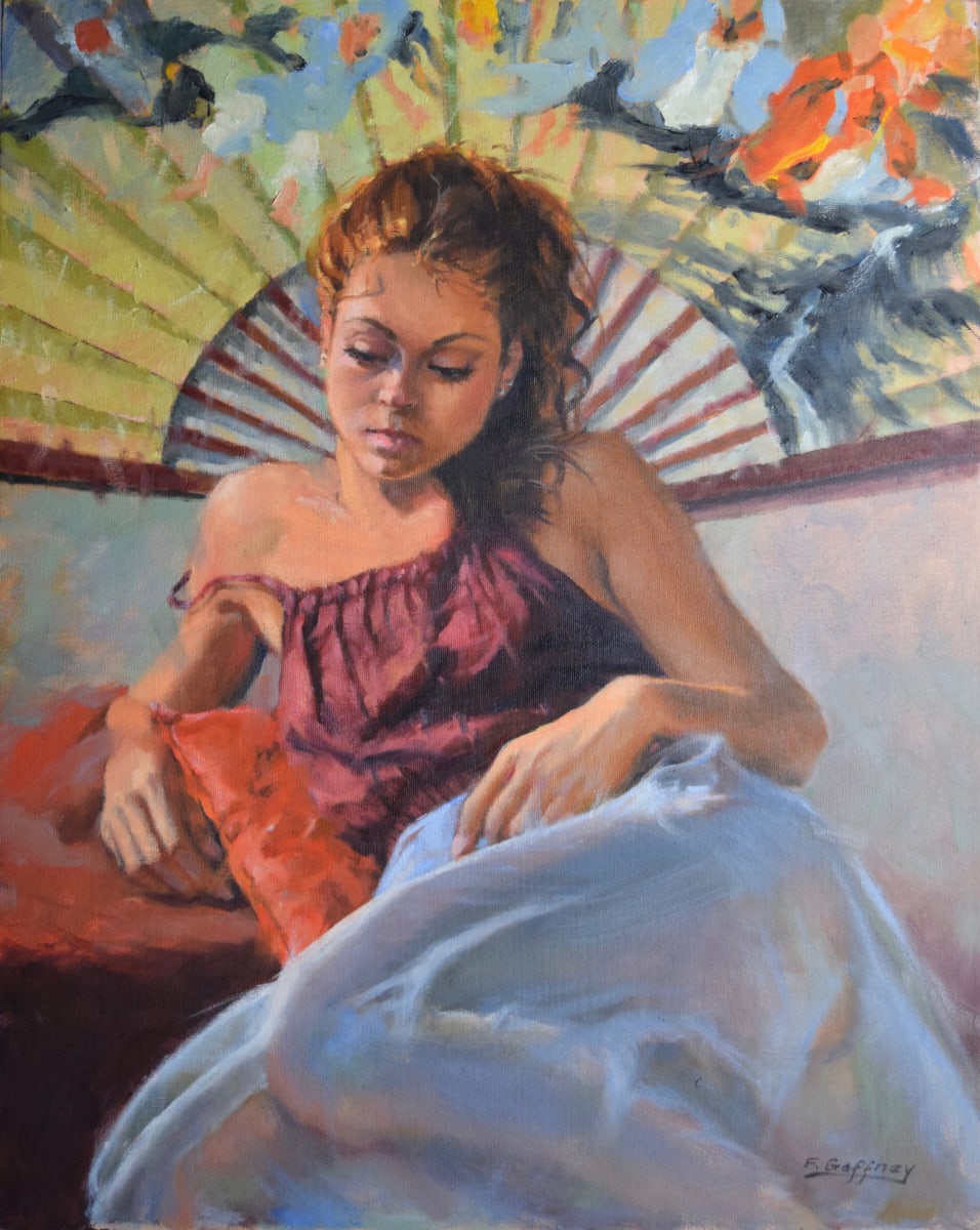 Lingering Reflections  Image: A studio painting from a model.