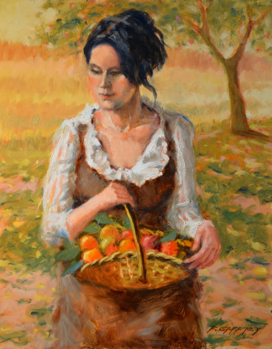 Picking Apples by Frank E. Gaffney  Image: Painted from a model.