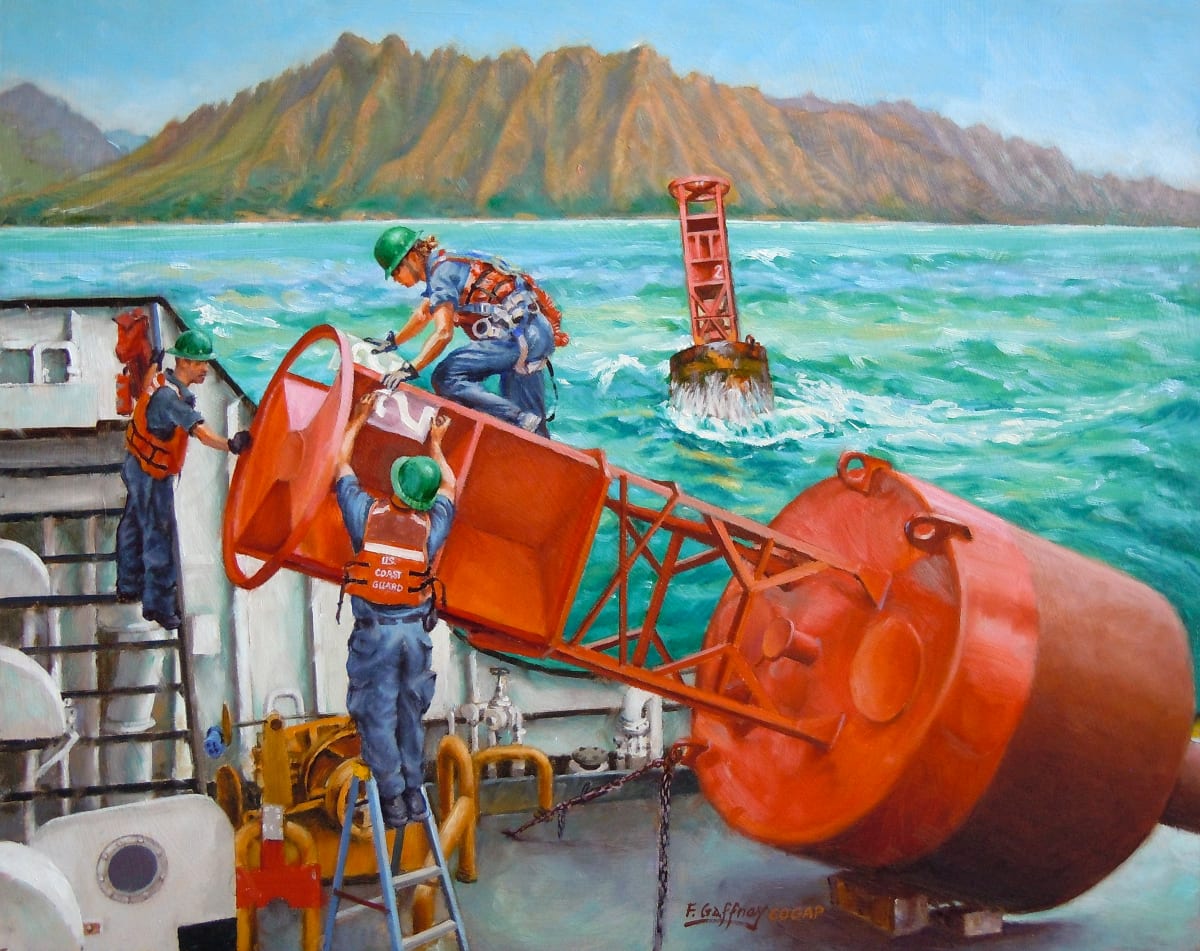 Prepping The New NumberTwo  Image: This is Frank's donation for the 2012 Coast Guard Art Collection. 
