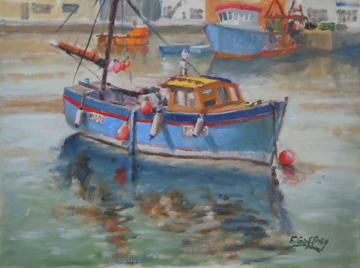 Safe in The Harbor  Image: This fishing boat was in the harbor at  Mevagissey, England.