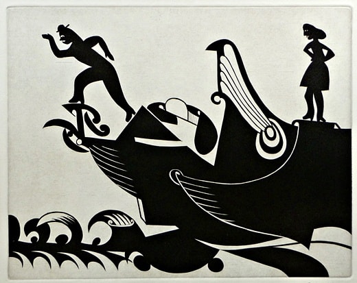 CAPTAIN AHAB CHASED BY WHALE 