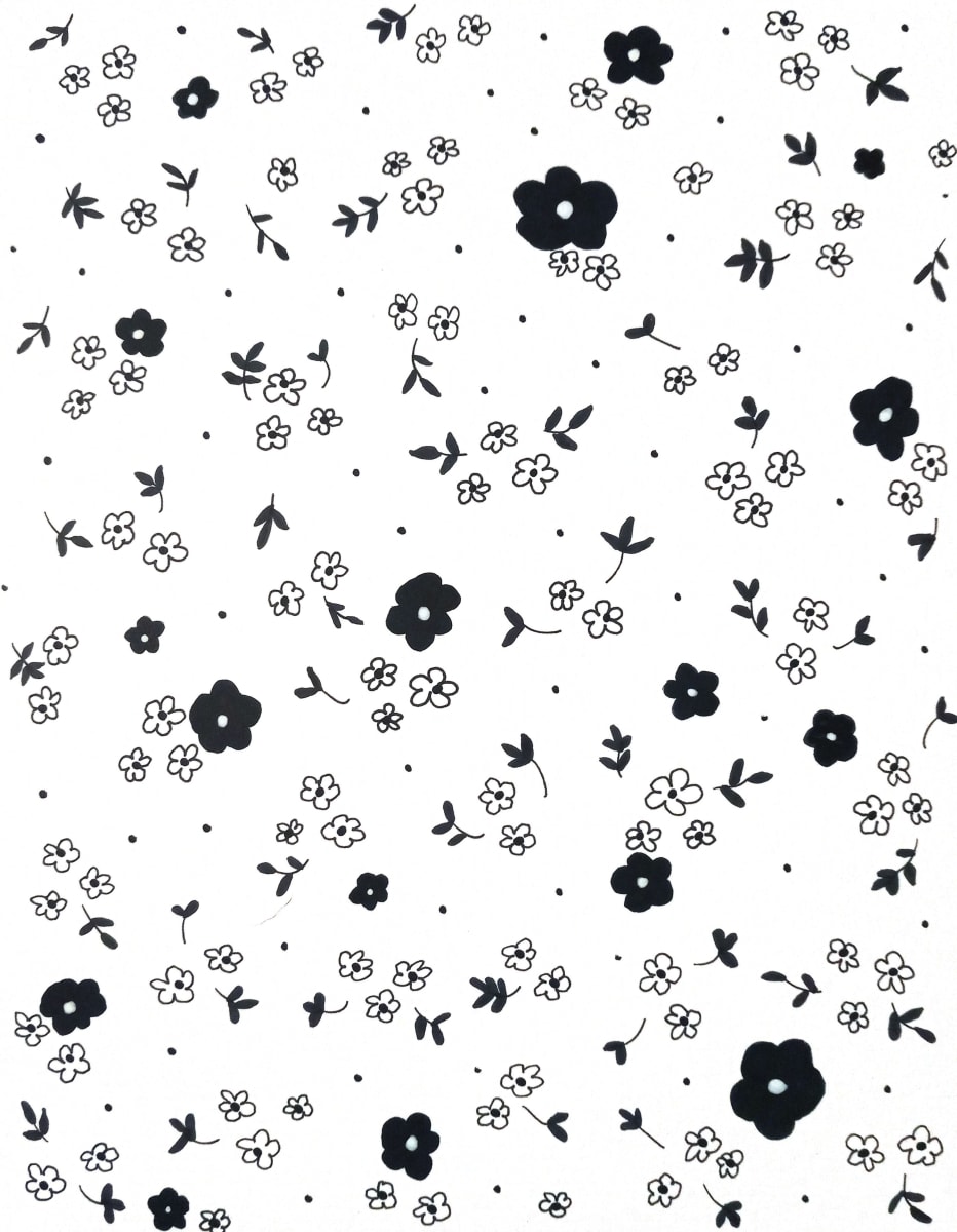 Ditsy by Kimberly McGraw Moore  Image: An original  from the Botanical Whimsy collection (March 2023), a collection of whimsical botanical-inspired black and white illustrations.