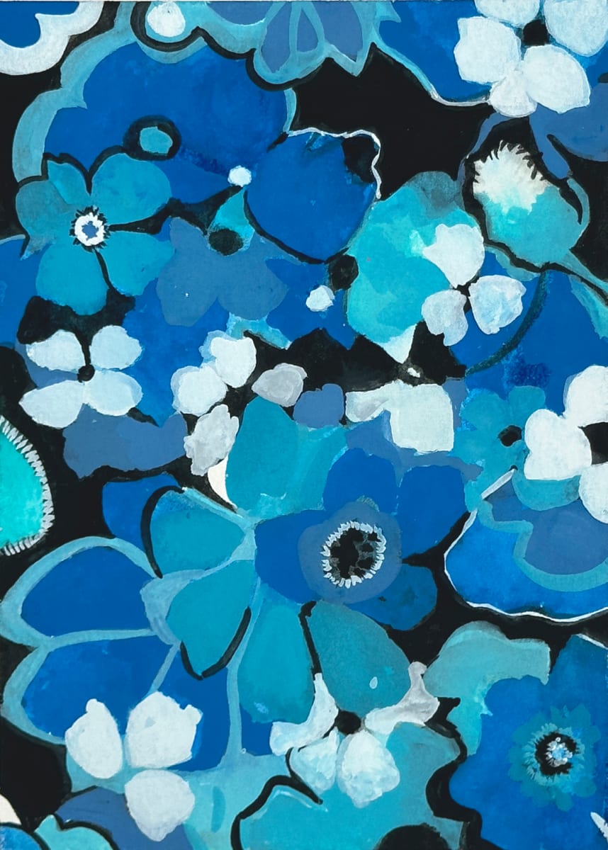 Tonal Blue Floral, 2023 by Hannah Rosenberg 