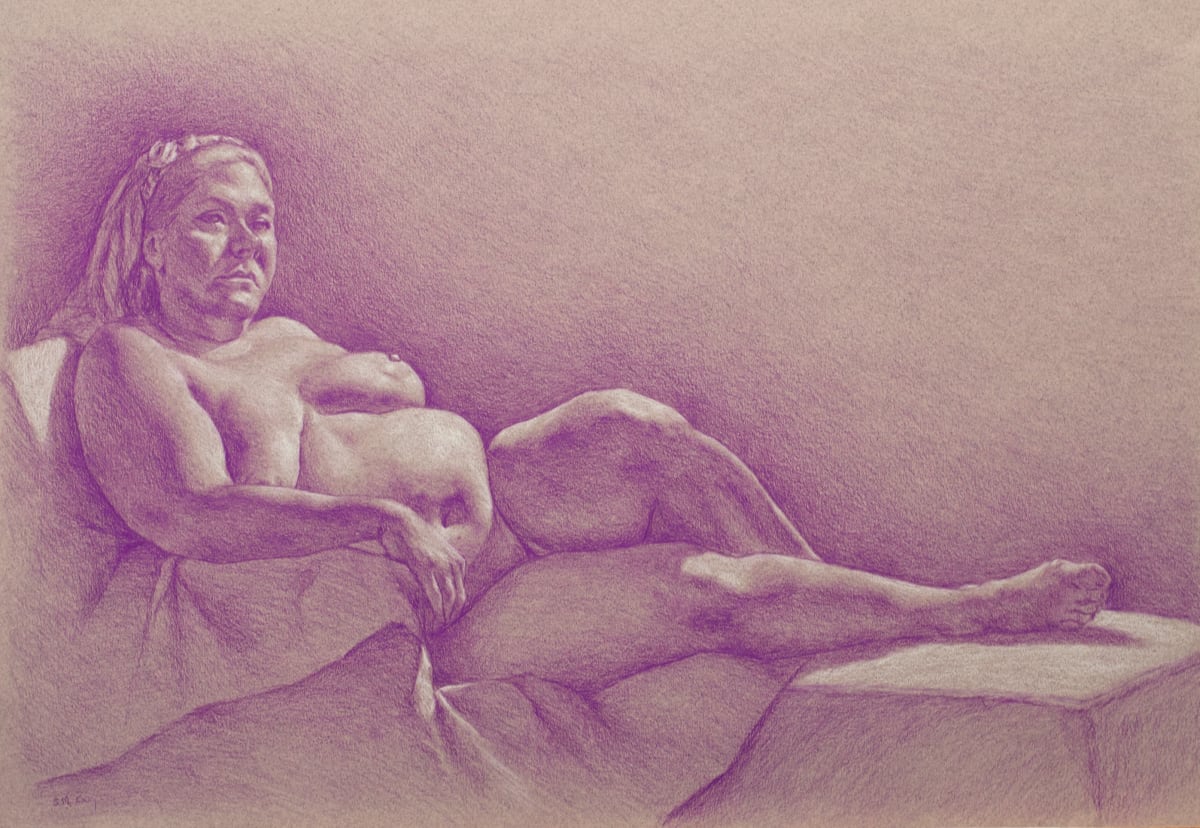 implacable by Sarah Marie Lacy  Image: Framed: 2 inch cream mat and slim black frame, museum grade plexiglass