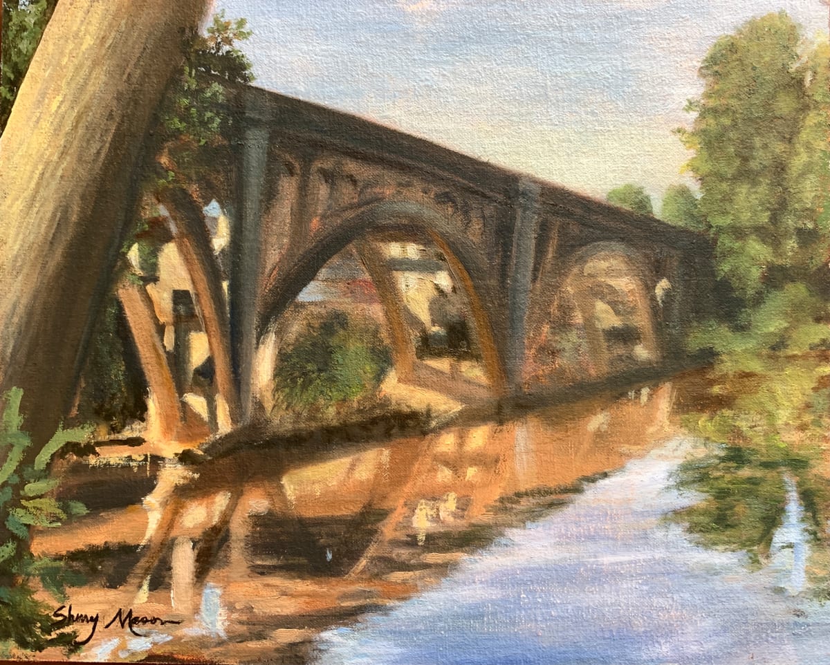 Old Yadkin River Bridge, plein air by Sherry Mason 