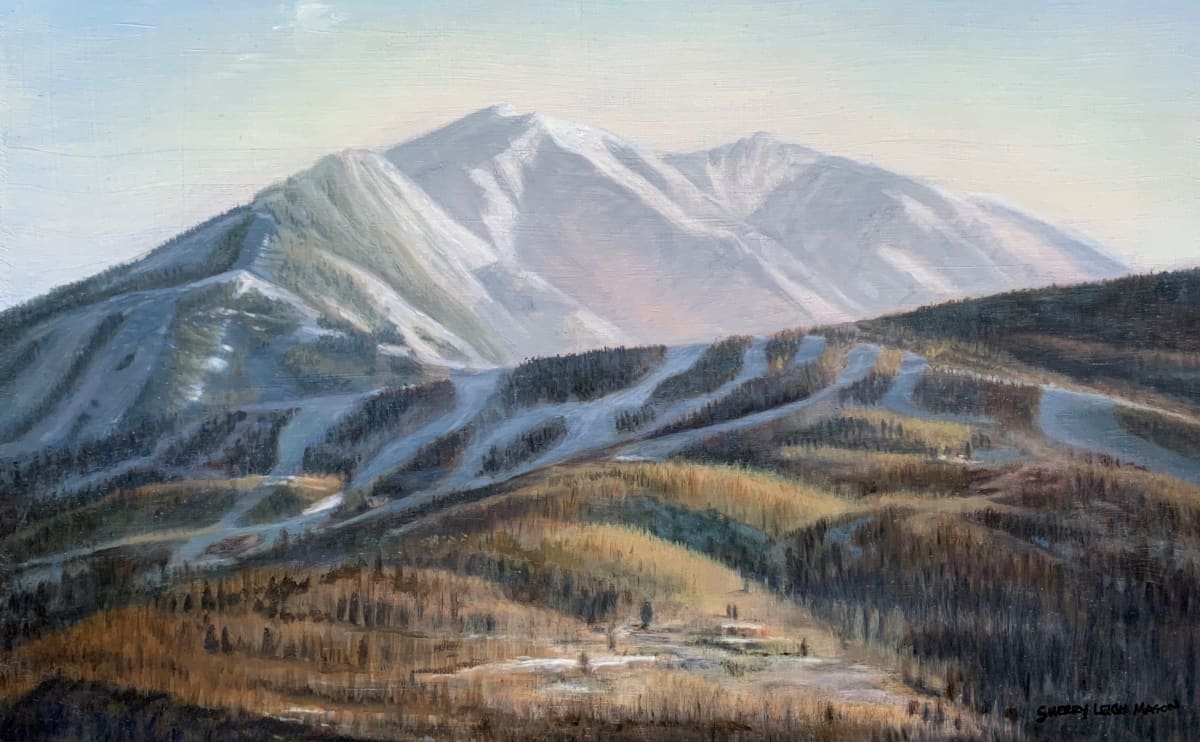 The Ski Slopes of Buttermilk Mountain by Sherry Mason  Image: The Ski Slopes of Buttermilk Mountain - Aspen, CO, 12.5" x 20" original oil © by Sherry Mason