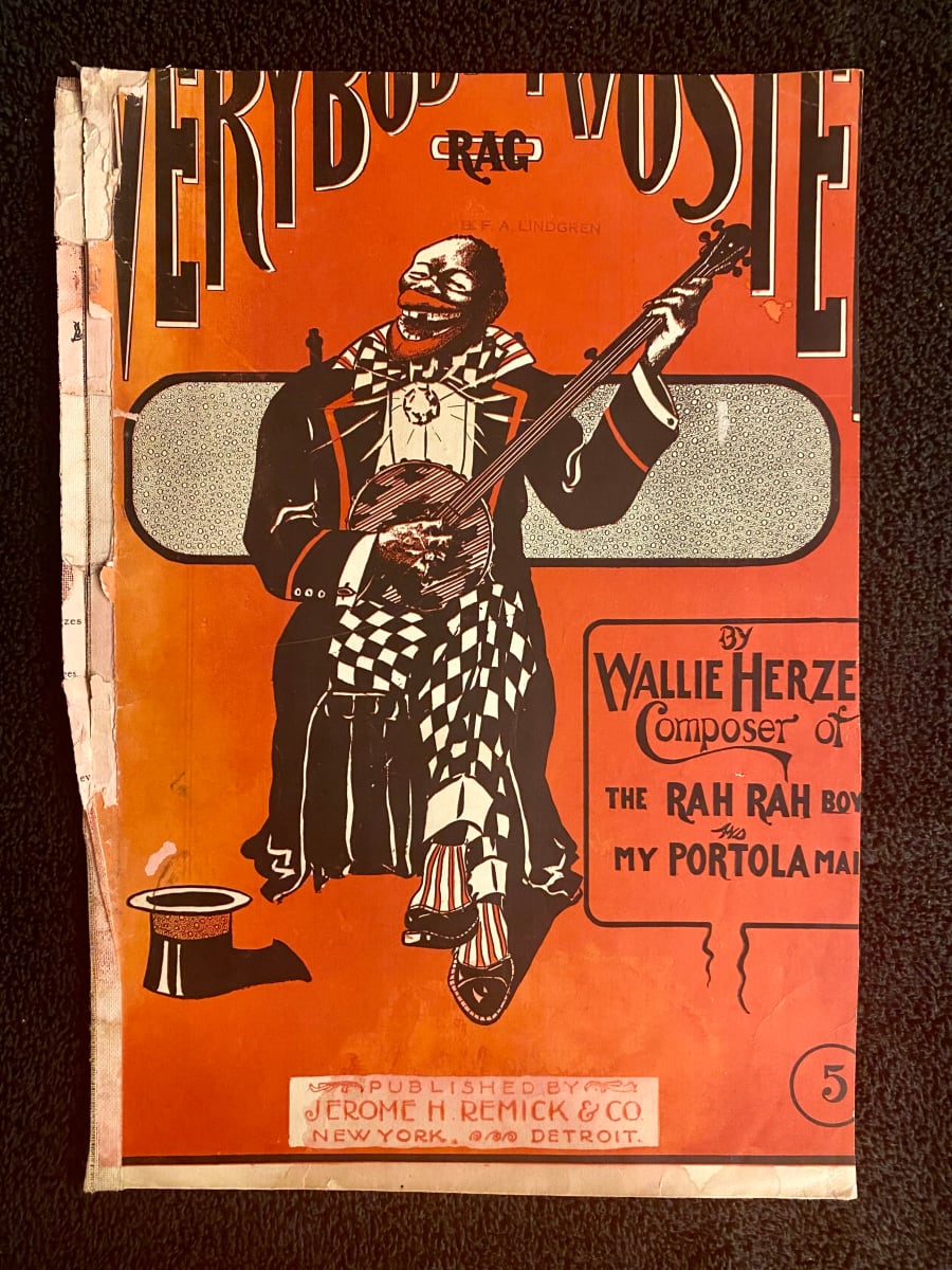 Rare sheet music with racist imagery 