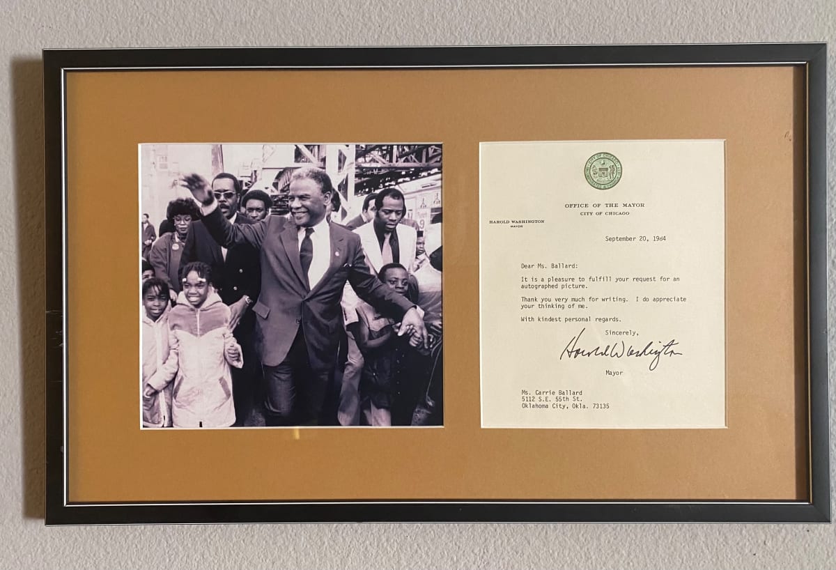 Photo and Typed Letter signed by former Chicago Mayor Harold Washington 