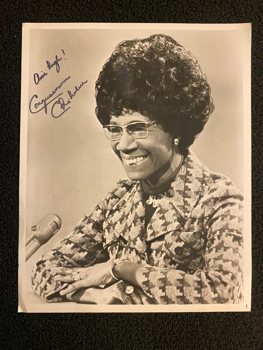 Congresswoman Shirley Chisolm signed photo 