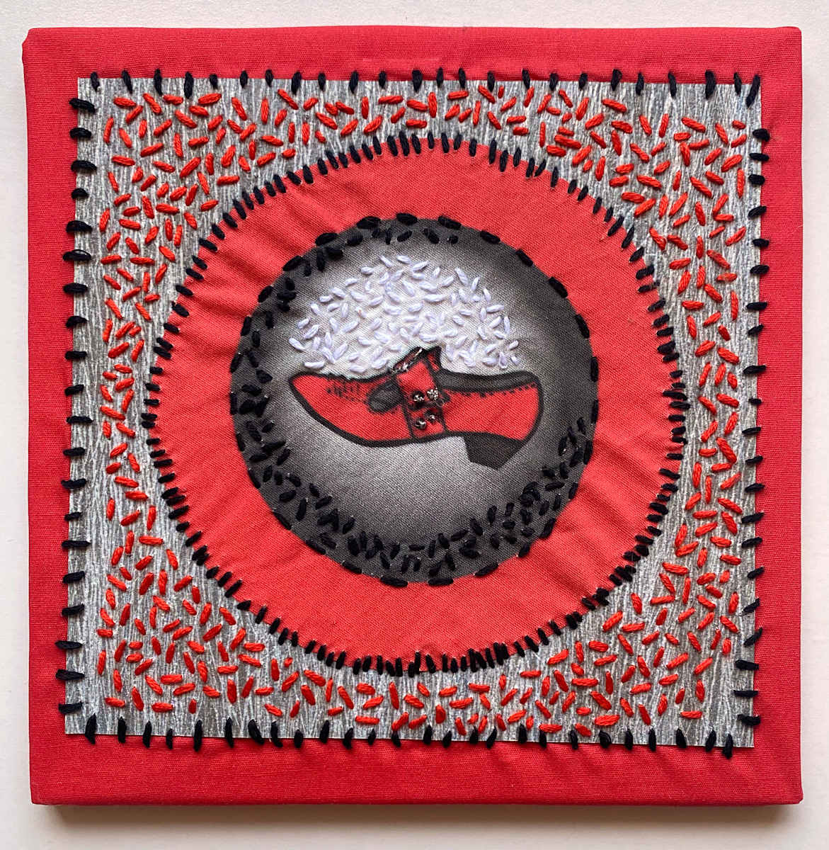 Fluevog Pilgrim Embroidery by Anne M Bray 