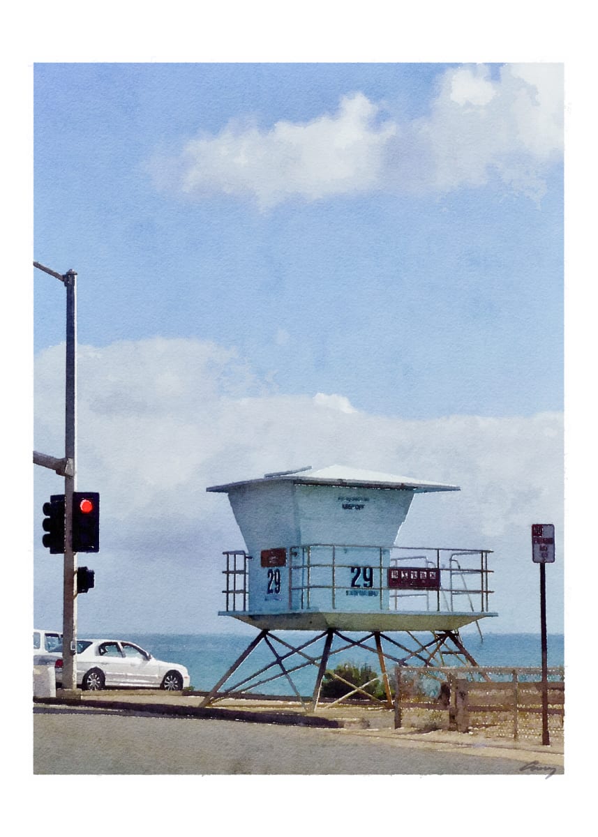 Lifeguard Tower #29, Carlsbad, CA by Anne M Bray 