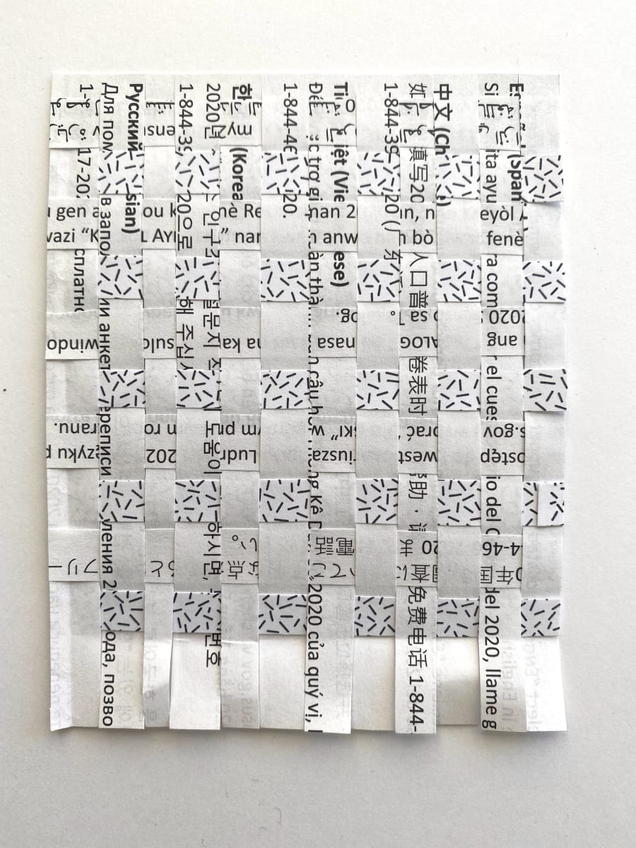 Census Detritus Weaving by Anne M Bray 