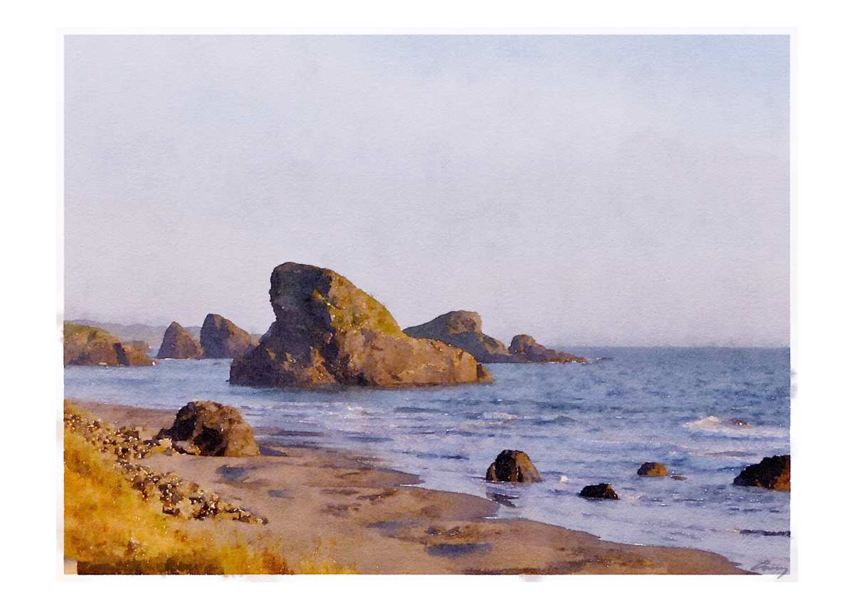 Rocks, Oregon Coast by Anne M Bray 