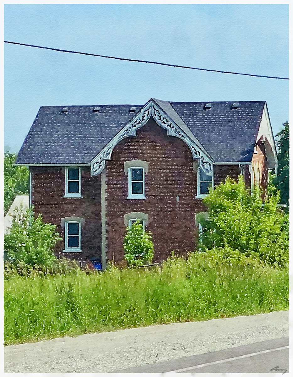 Brick House, Sunderland Ontario by Anne M Bray 