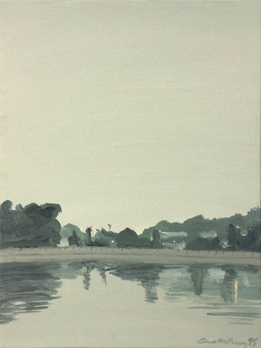 Silver Lake 10-31 by Anne M Bray  Image: Painted en plein air on an overcast morning