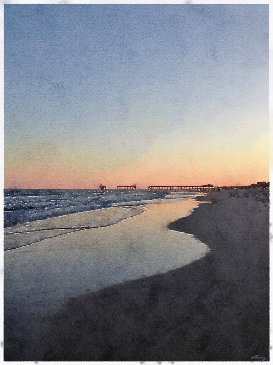 Beach Sunset, North Carolina by Anne M Bray 