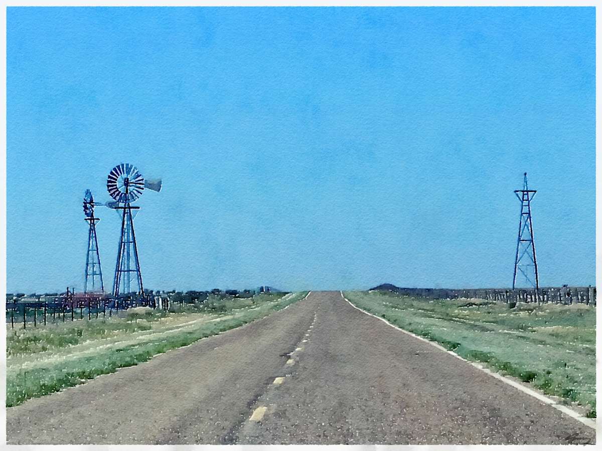 Windmils, Ragland, New Mexico by Anne M Bray 
