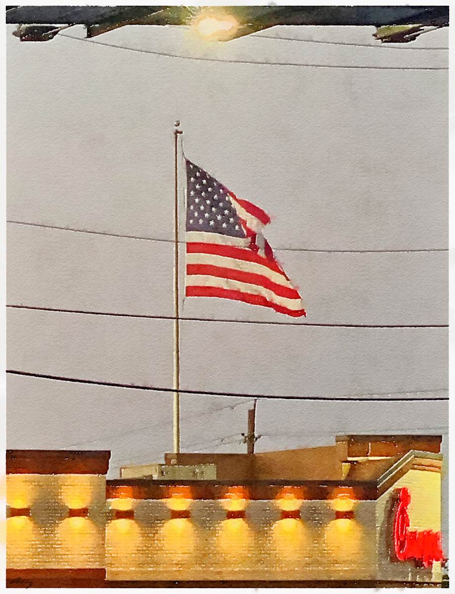 Flag at Dusk by Anne M Bray 