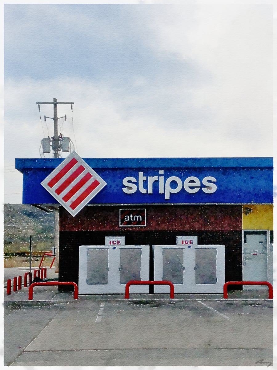 Stripes Gas Station, Saunderson, Texas by Anne M Bray 