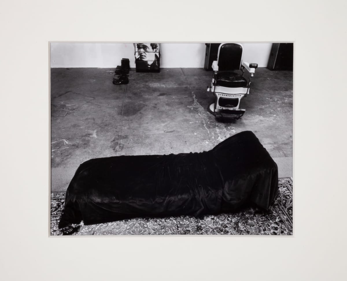 Untitled (Black Sofa with Carpet) by Leland Rice 