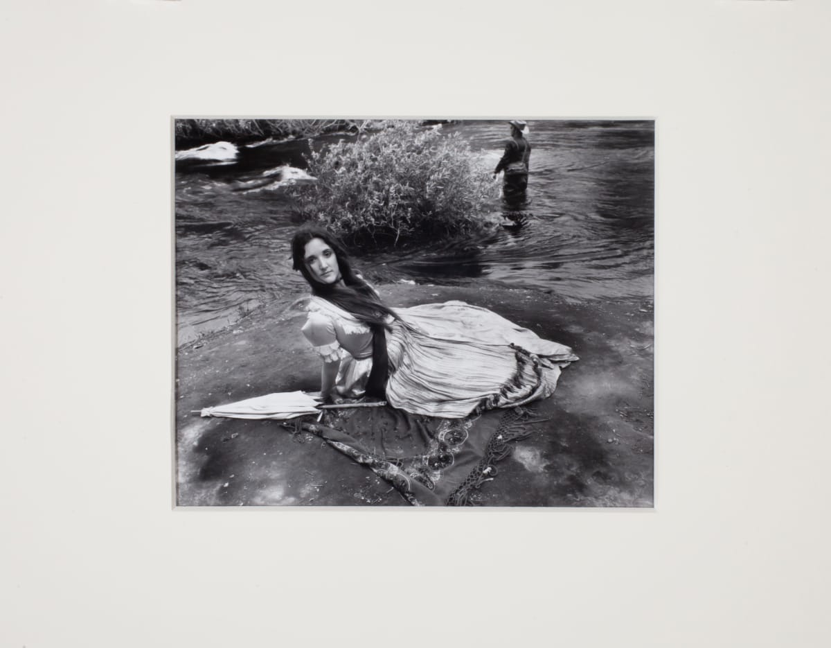 Untitled (Ophelis on riverside with fisherman) by Leland Rice 