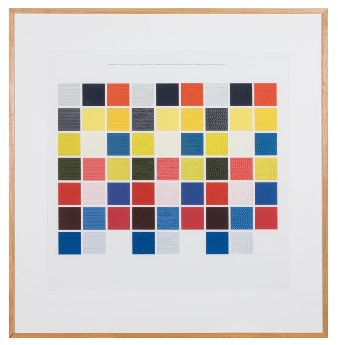 Lines & Color. Straight, Not-Straight & Broken Lines Using All Combinations of Black, White, Yell... by Sol LeWitt 