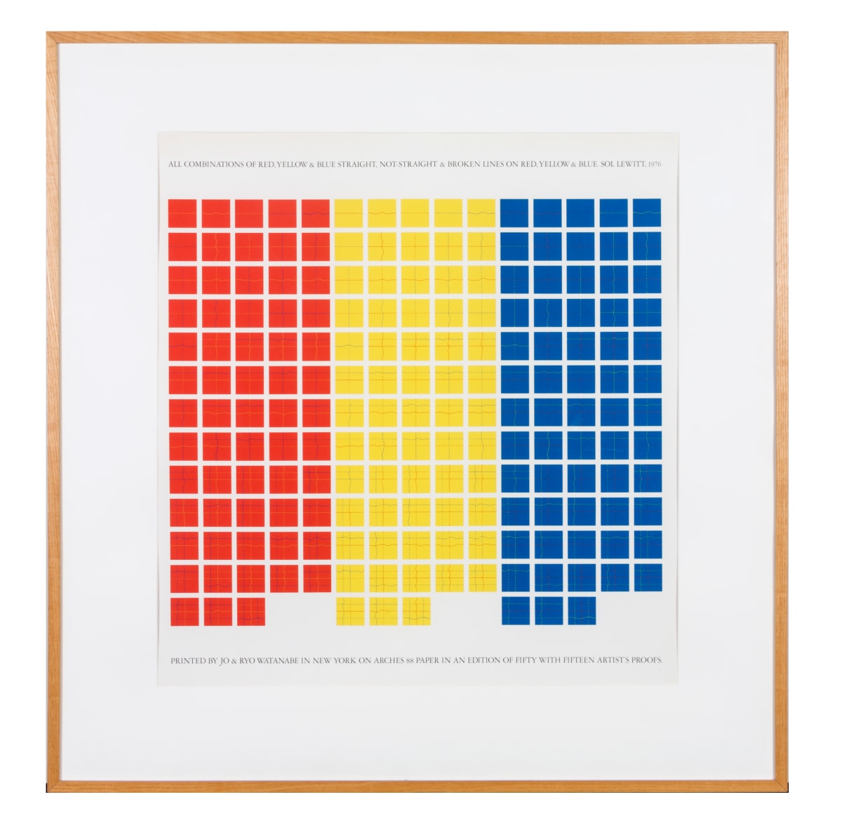 All Combinations of Red, Yellow & Blue Straight, Not-Straight & Broken Lines on Red, Yellow and B... by Sol LeWitt 
