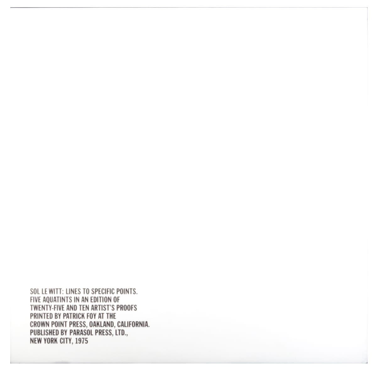 Lines to Specific Points (Title Page) by Sol LeWitt 