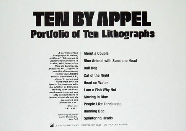 Ten by Appel (Title Sheet) 1/2 by Karel Appel 