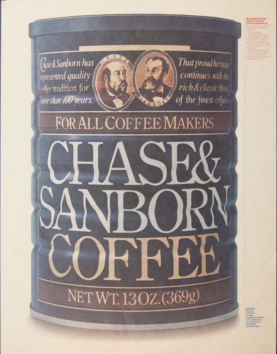 Food Packaging Design-Chase and Sanborn Coffee by Sidjakov, Berman, Gomez 