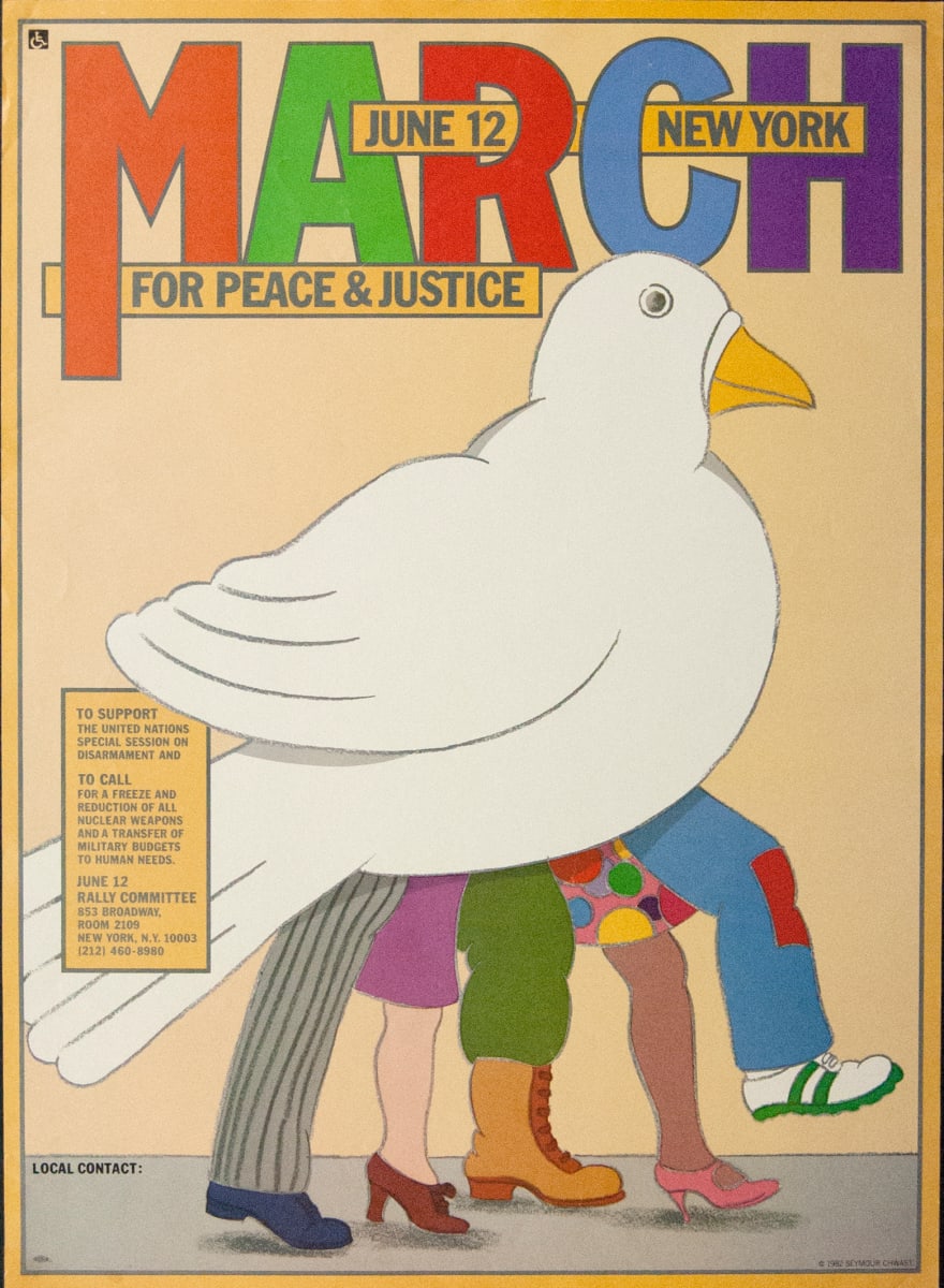 March for Peace and Justice June 12 New York Vintage Poster by Seymour Chwast 
