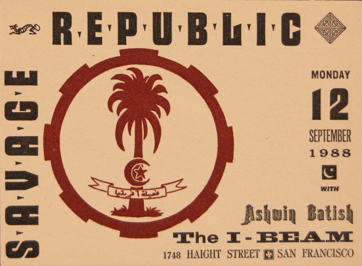Savage Republic Flyer (12 September 1988) by Bruce Licher 