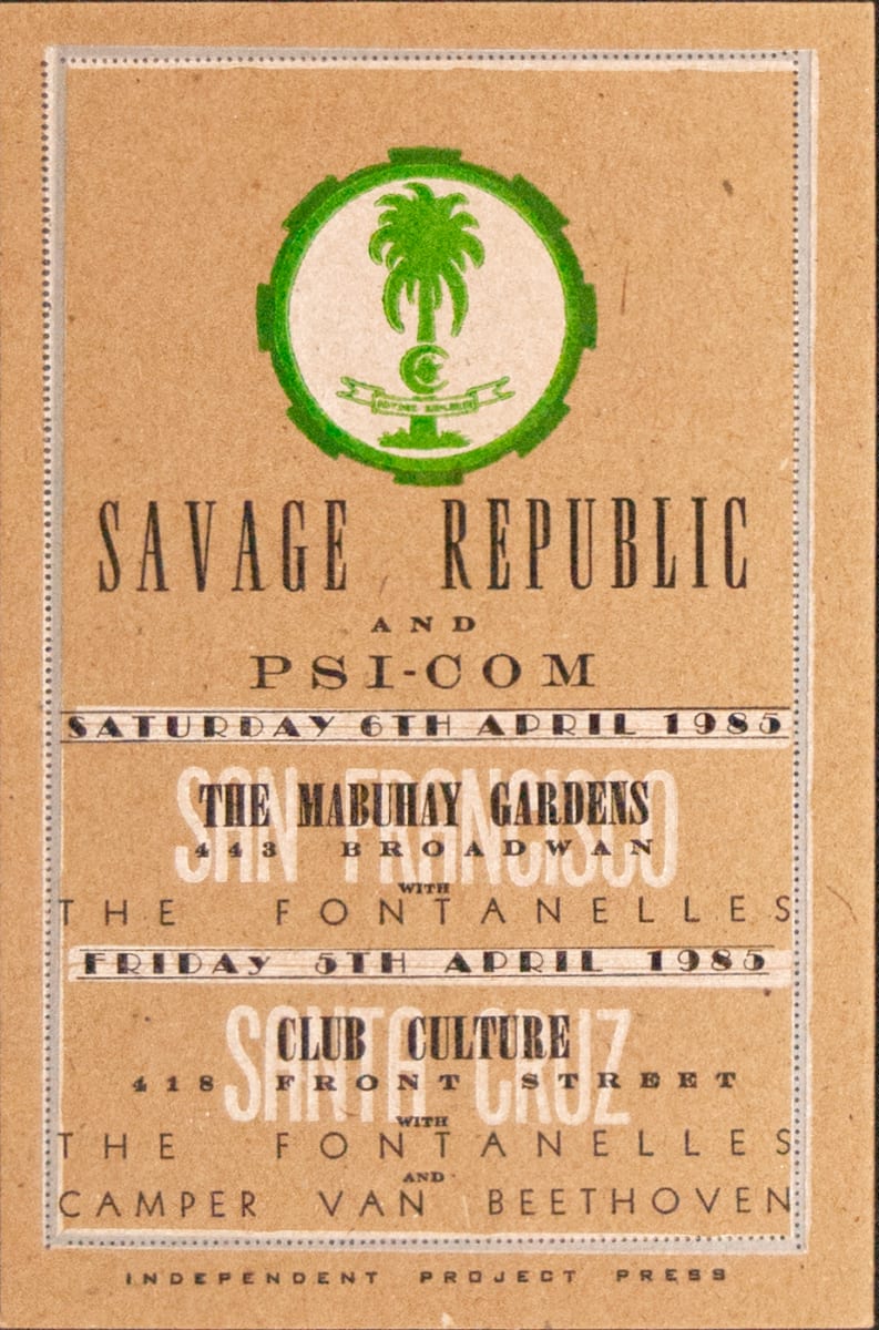 Savage Republic Flyer ( 5&6 April 1985) by Bruce Licher 