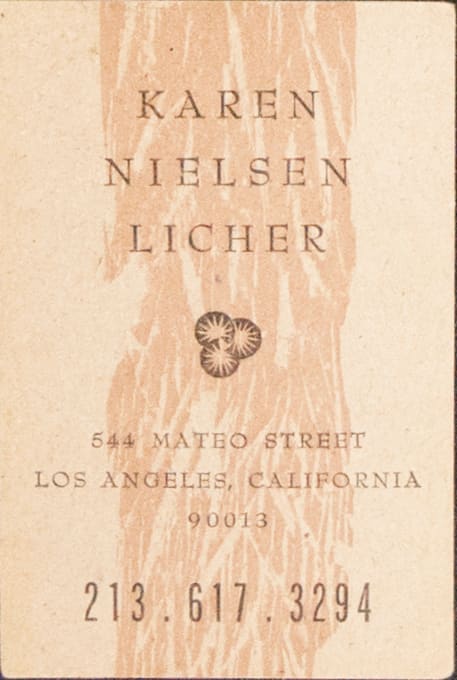 Karen Nielsen Licher Business Card by Bruce Licher 