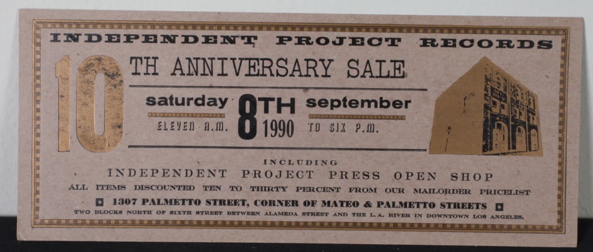 Independent Project Press 10th Anniversary Sale by Bruce Licher 